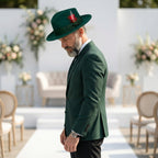Crushable Hunter Green 100% Australian Wool Fedora Hat