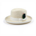 Ferrecci White Wool Felt Homburg Godfather Hat