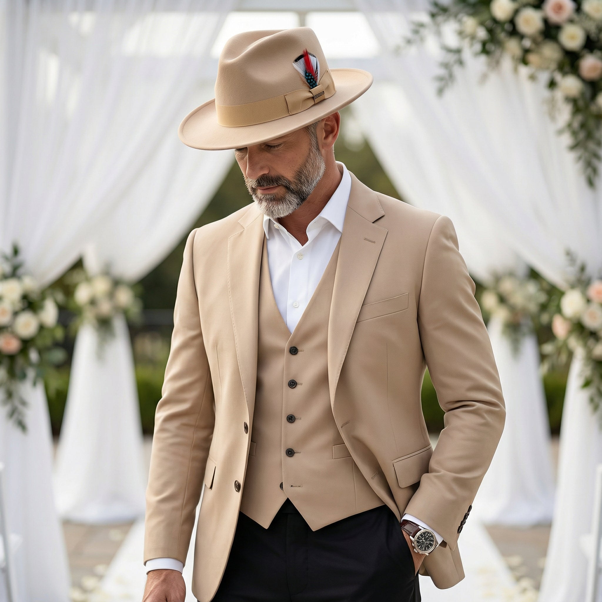 Crushable Tan 100% Australian Wool Fedora Hat