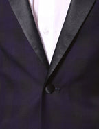 The Astor Purple Plaid Slim Shawl Tuxedo Blazer