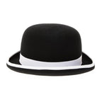 Ferrecci Premium Wool Black and White Derby Bowler Hat