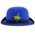 Premium Wool Blue And Black Derby Bowler Hat