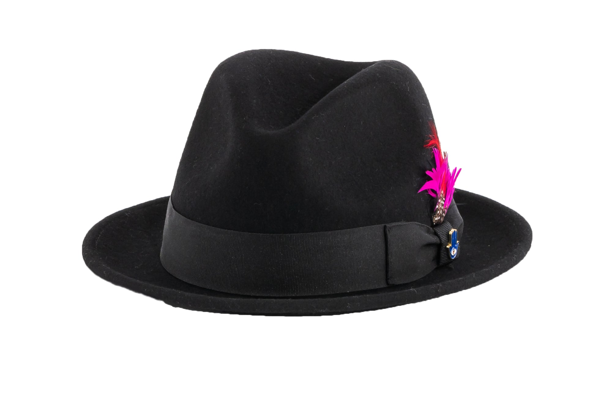 Ferrecci Brooks Soft 100% Australian Wool Felt Body With Removable Feather Black Hat Great For Travel.