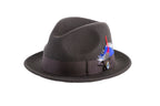 Ferrecci Brooks Trilby Soft 100% Australian Wool Felt Body with Removable Feather brown hat Great for Travel