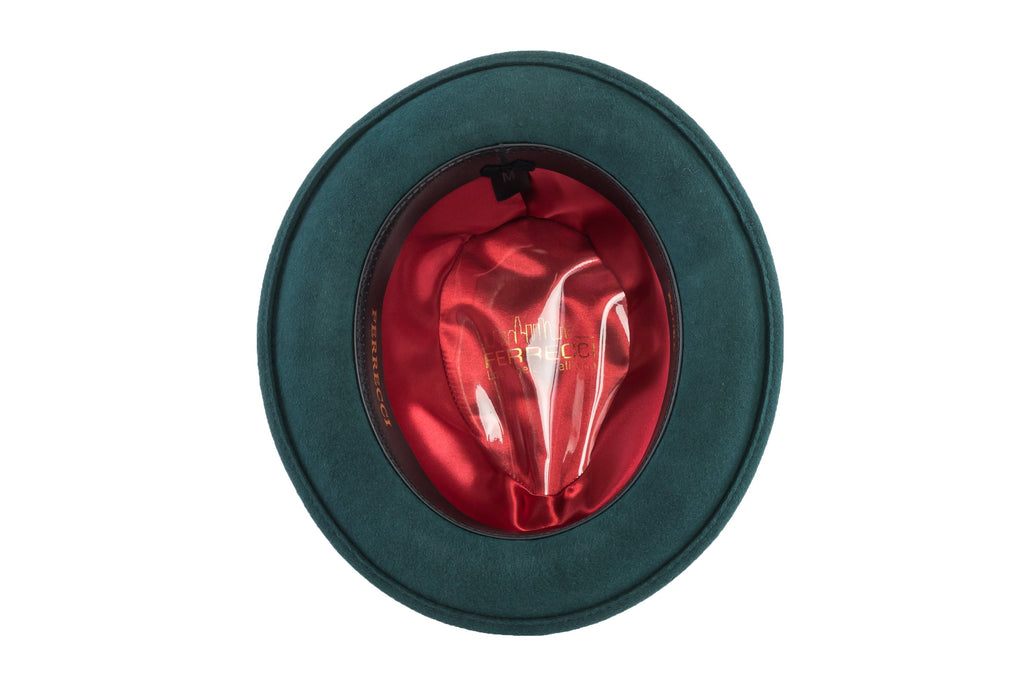 Ferrecci Brooks Soft 100% Australian Wool Felt Body With Removable Feather Hunter Green