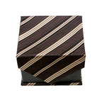 Men's Classic Brown-Tan Minimal Geometric Design 4-pc Necktie Box Set