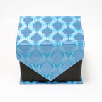 Men's Blue Round Geometric Design 4-pc Necktie Box Set