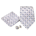Men's Grey Floral Pattern Design 4-pc Necktie Box Set