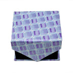 Men's Blue-Purple Square Pattern Design 4-pc Necktie Box Set
