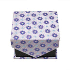 Men's Funky Purple Floral Pattern Design 4-pc Necktie Box Set