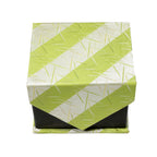 Men's Green-Silver Scattered Striped Design 4-pc Necktie Box Set