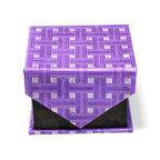 Men's Shiny Purple Cross Hatched Design 4-pc Necktie Box Set