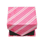 Men's Pink-Pink Striped Pattern Design 4-pc Necktie Box Set