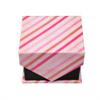 Men's Pink/White Striped Geometric Pattern Design 4-pc Necktie Box Set