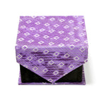 Men's Purple Squared-Striped Design 4-pc Necktie Box Set