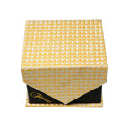 Men's Yellow Striped Grid Pattern Design 4-pc Necktie Box Set