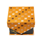 Men's Copper Boxed Geometric Pattern Design 4-pc Necktie Box Set