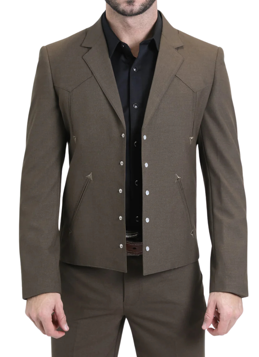 Men's Western Suit 2-Piece Set – Brown | Western Yoke | Ferrecci