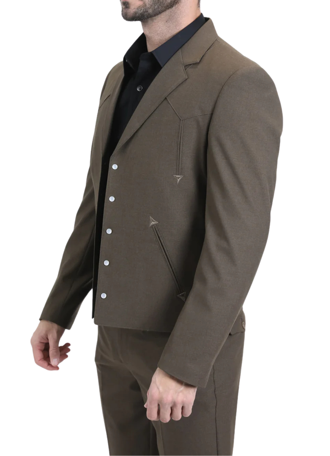 Men's Western Suit 2-Piece Set – Brown | Western Yoke | Ferrecci