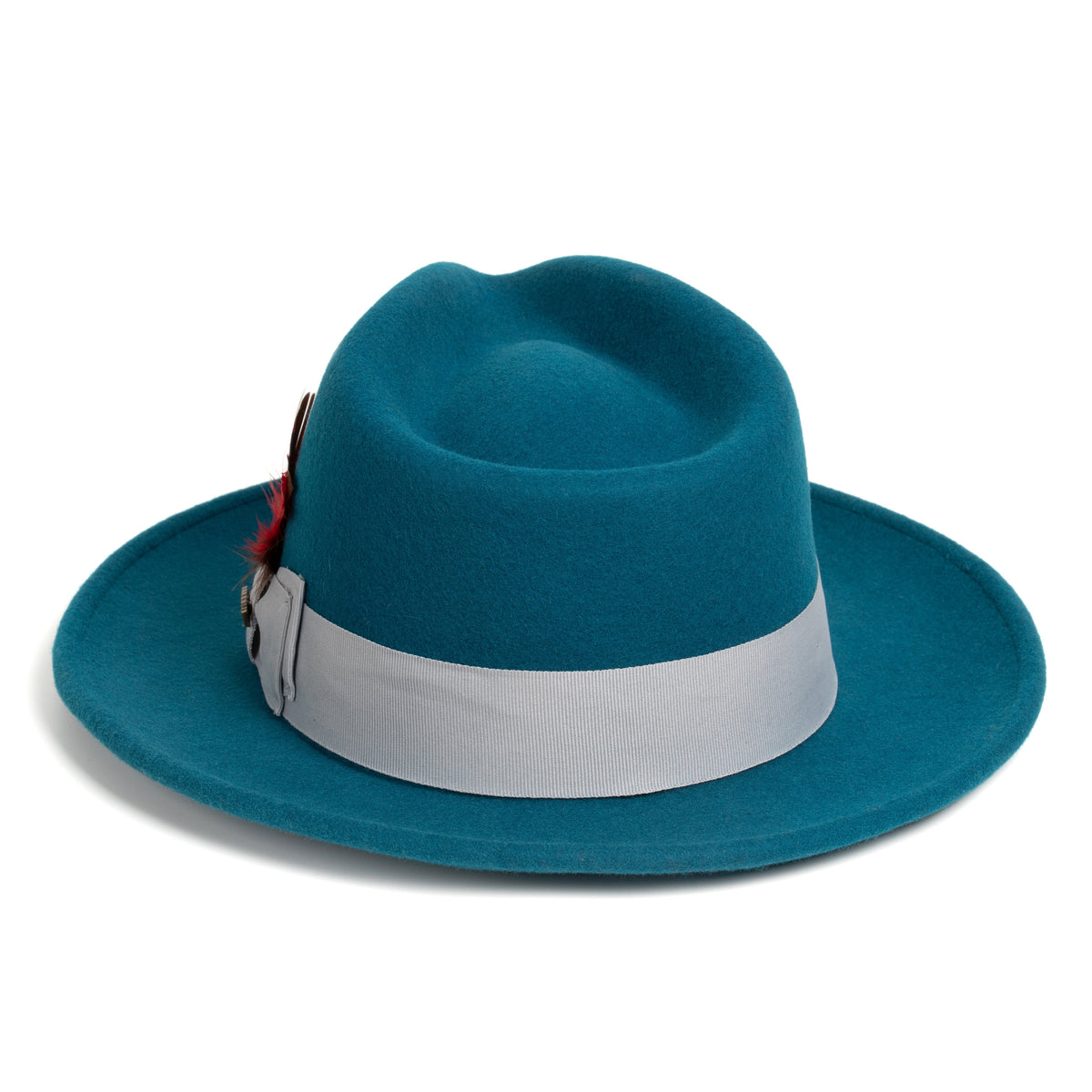 Acid Blue Crushable Wool Felt Fedora Hat for Men – 100% Australian Wool