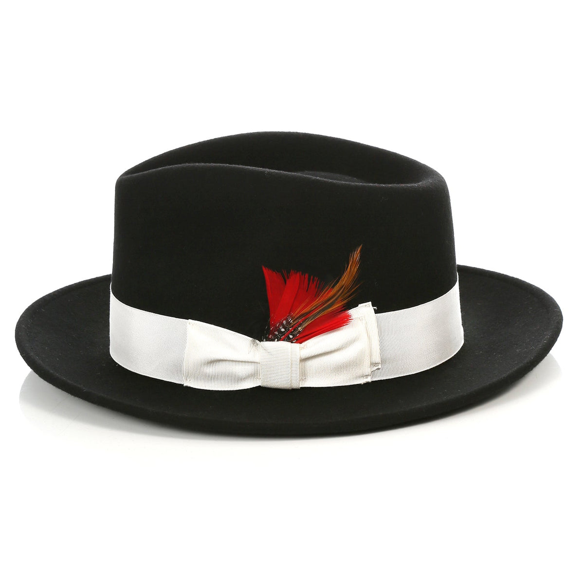 Black/White Crushable Wool Felt Fedora Hat for Men – 100% Australian Wool