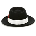 Black/White Crushable Wool Felt Fedora Hat for Men – 100% Australian Wool