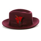Crushable Fedora Hat in Burgundy
