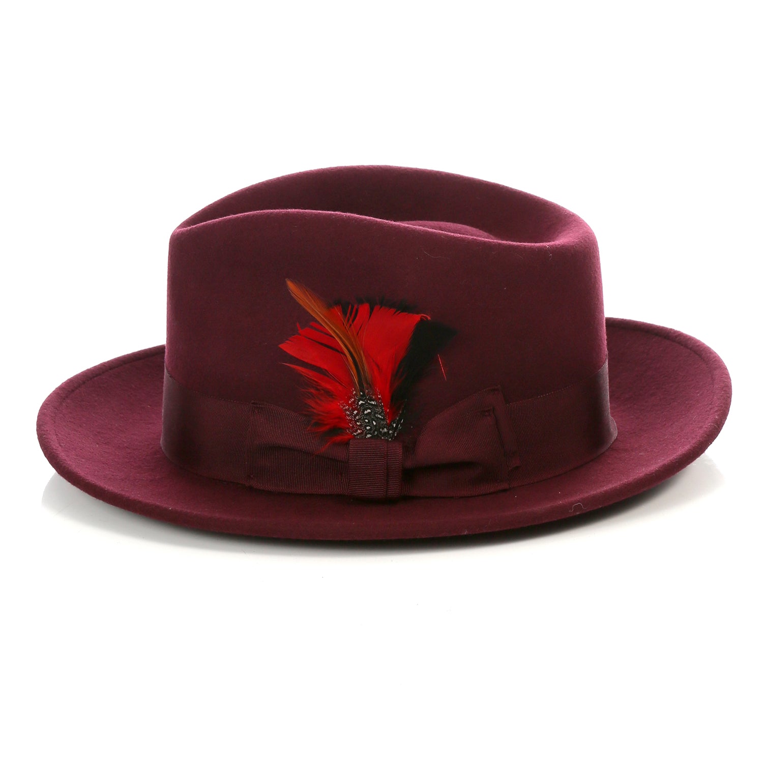Crushable Fedora Hat in Burgundy