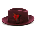 Burgundy Crushable Wool Felt Fedora Hat for Men – 100% Australian Wool