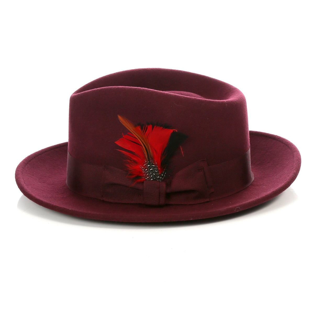 Burgundy Crushable Wool Felt Fedora Hat for Men – 100% Australian Wool