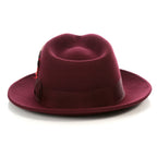 Burgundy Crushable Wool Felt Fedora Hat for Men – 100% Australian Wool