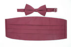 Men's Burgundy Satin Cummerbund & Bow Tie Set – Adjustable Tuxedo Set