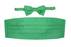 Men's Green Satin Cummerbund & Bow Tie Set – Adjustable Tuxedo Set