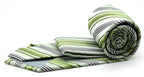 Mens Dads Classic Green Striped Pattern Business Casual Necktie & Hanky Set D-11