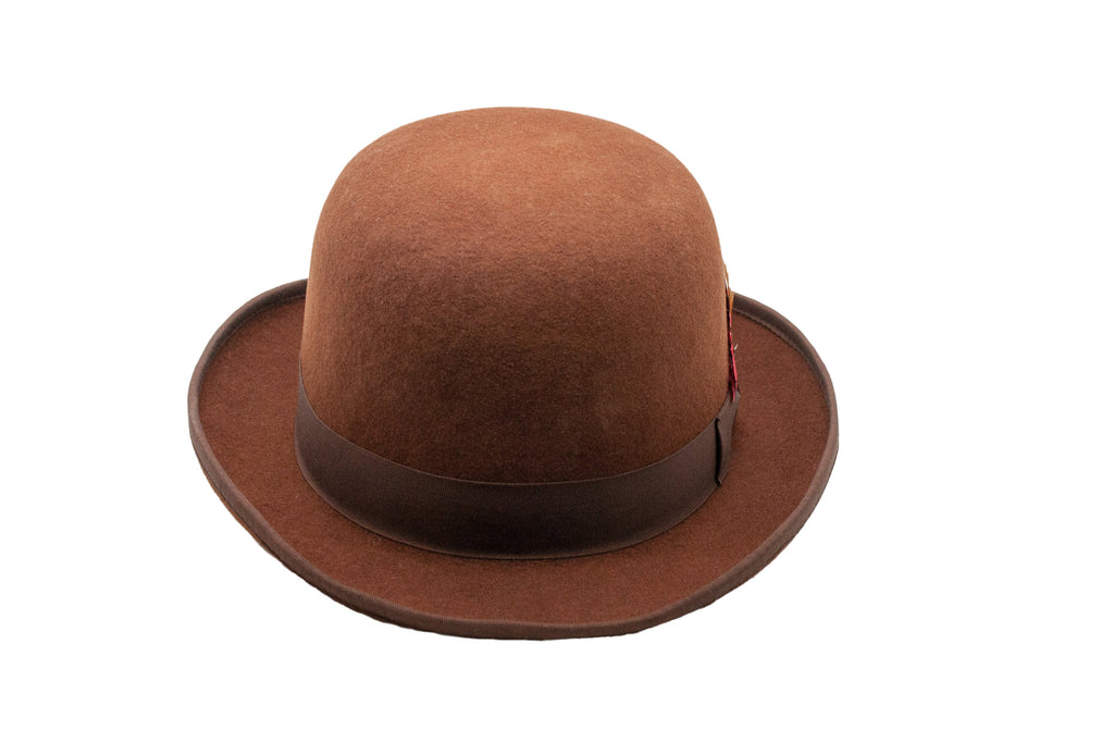 Ferrecci Premium Wool Brown Derby Bowler Hat