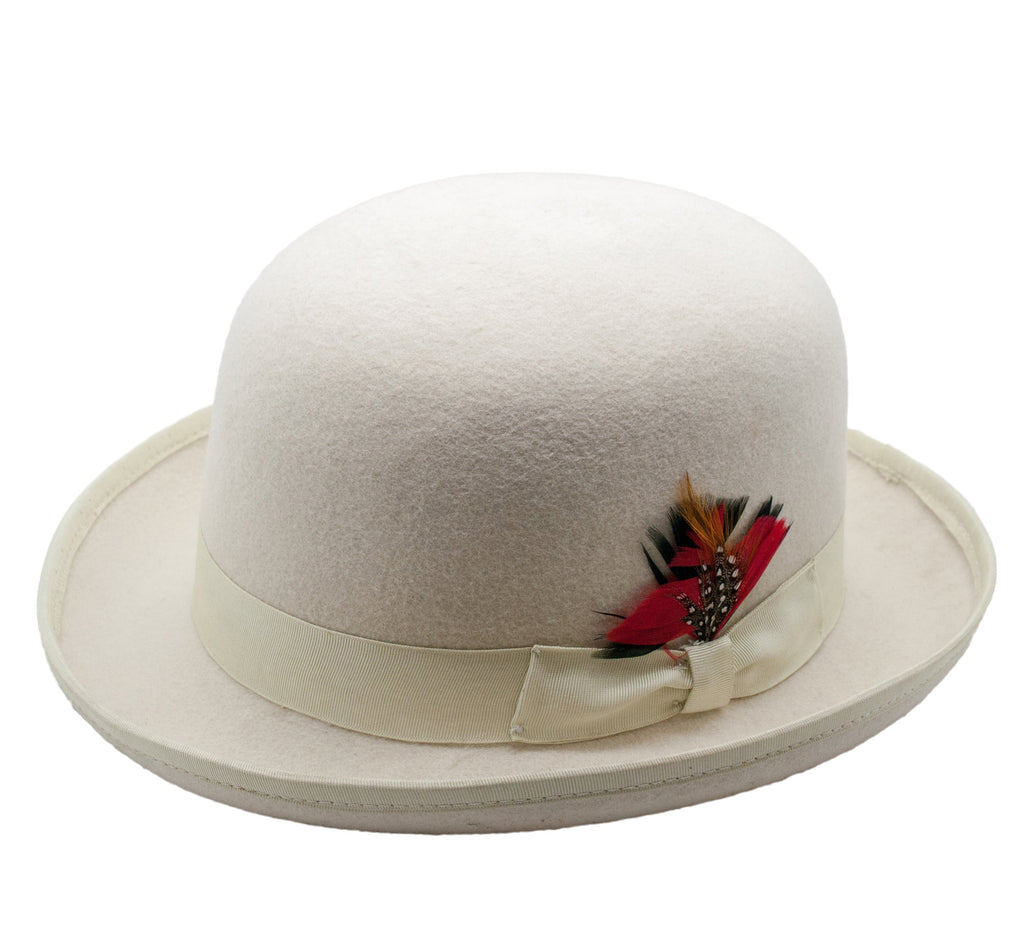 Premium Wool Off-White Derby Bowler Hat