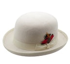 Premium Wool Off-White Derby Bowler Hat
