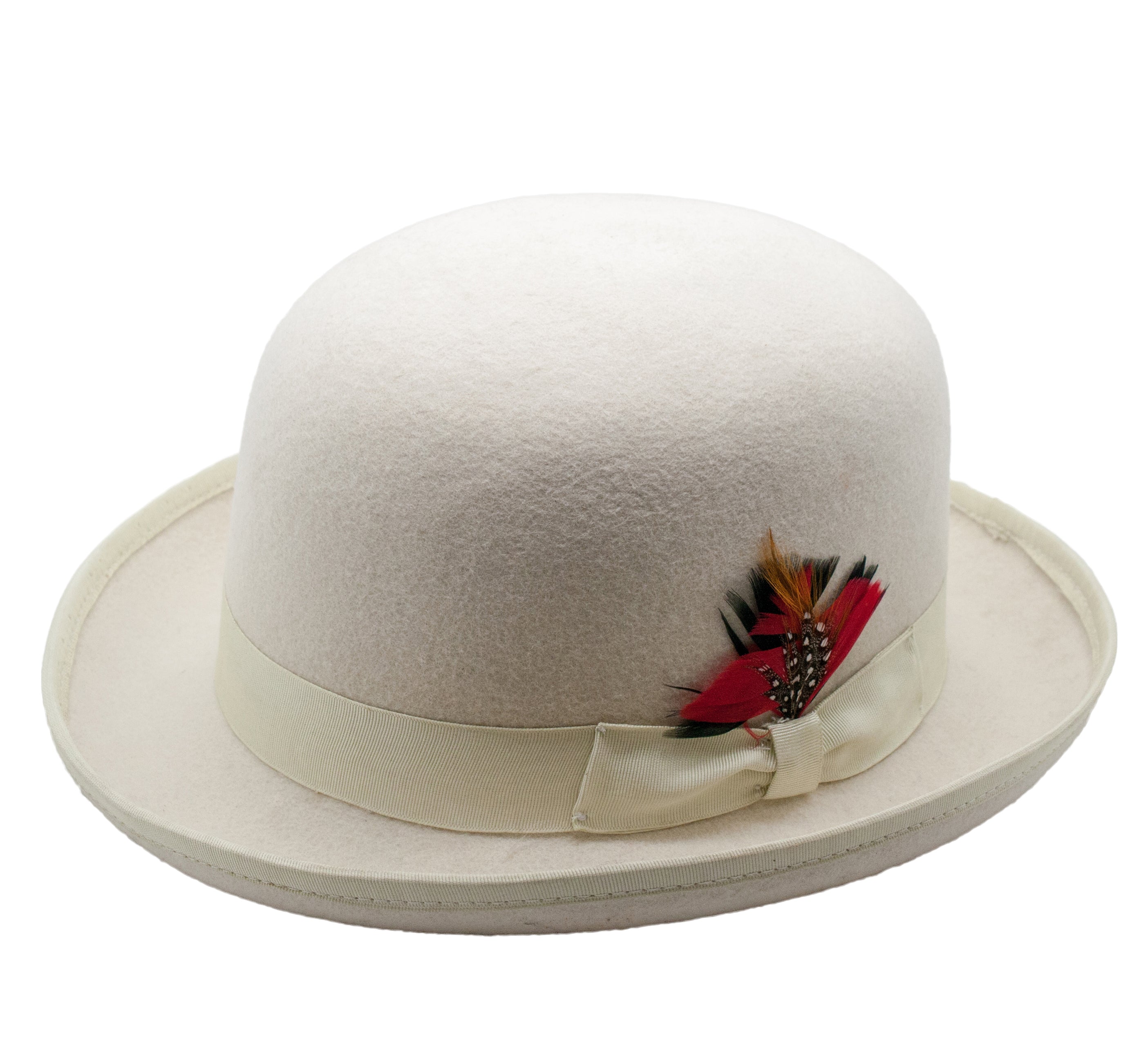 Premium Wool Off-White Derby Bowler Hat