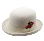 Ferrecci Premium Wool Off-White Derby Bowler Hat
