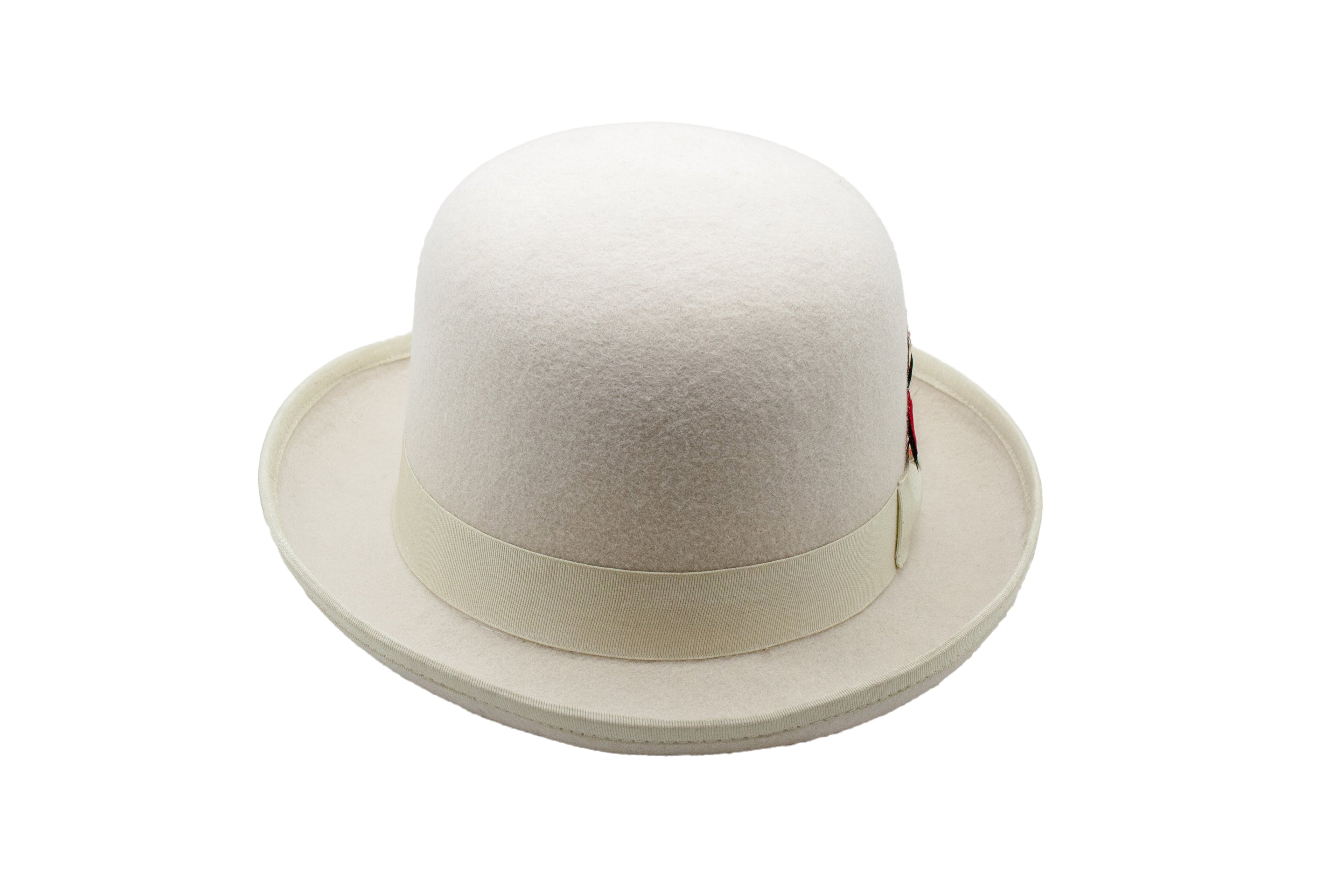 Premium Wool Off-White Derby Bowler Hat