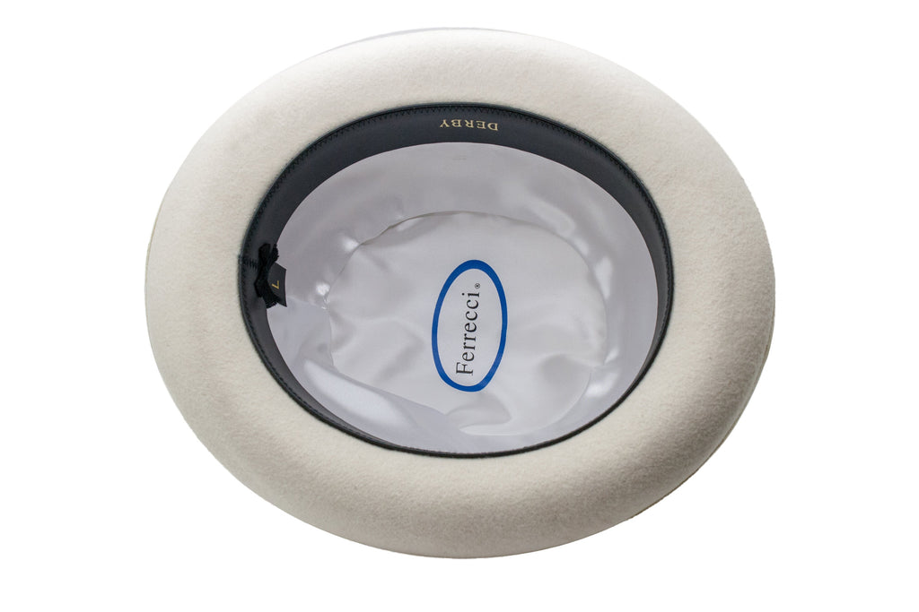 Premium Wool Off-White Derby Bowler Hat
