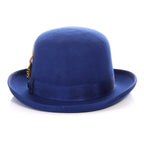Premium Wool Royal Blue Derby Bowler Hat - FHYINC best men's suits, tuxedos, formal men's wear wholesale