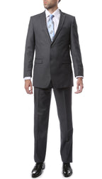 Premium FNL22R Mens 2 Button Regular Fit Heather Grey Suit