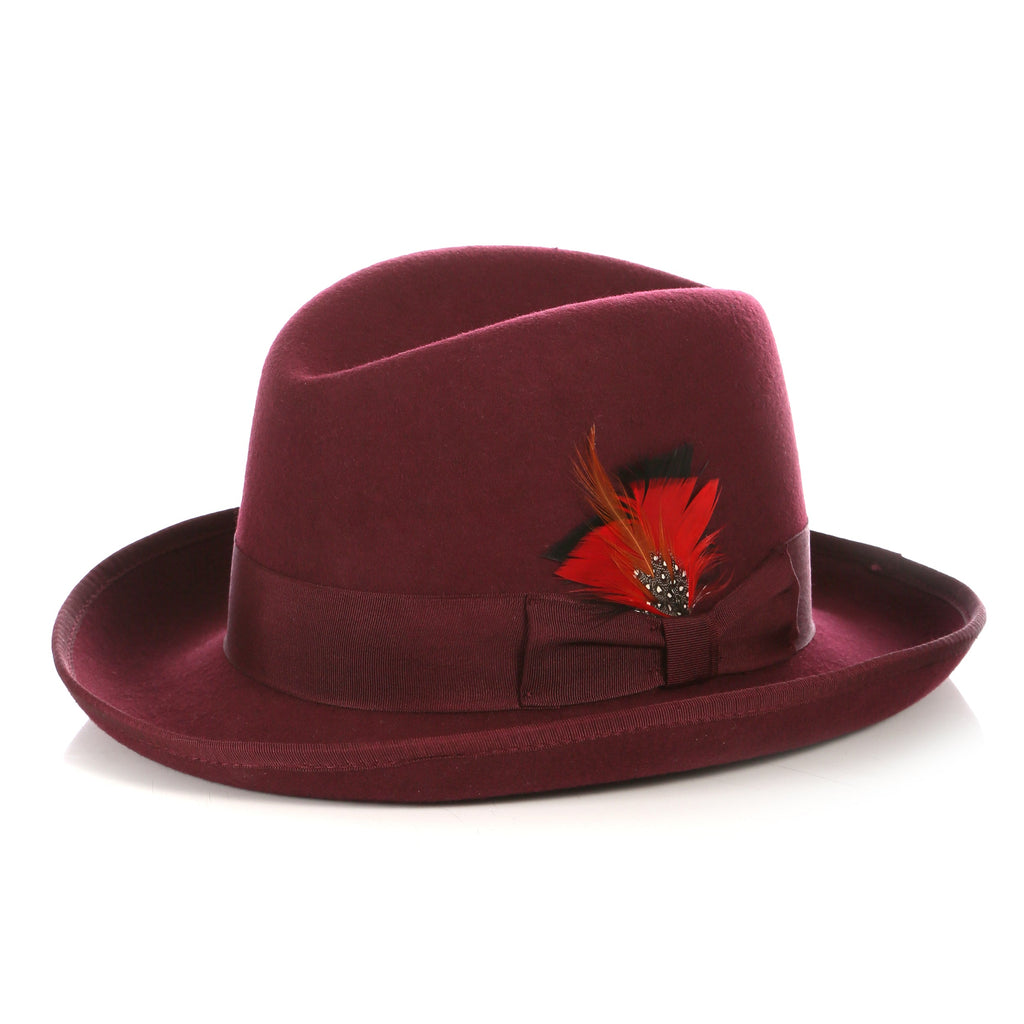 Premium Burgundy Godfather Hat - FHYINC best men's suits, tuxedos, formal men's wear wholesale
