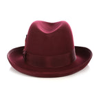 Ferrecci Burgundy Wool Felt Godfather Fedora Hat