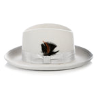 Ferrecci Light Grey Wool Felt Godfather Fedora Hat