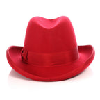 Ferrecci Red Wool Felt Godfather Fedora Hat