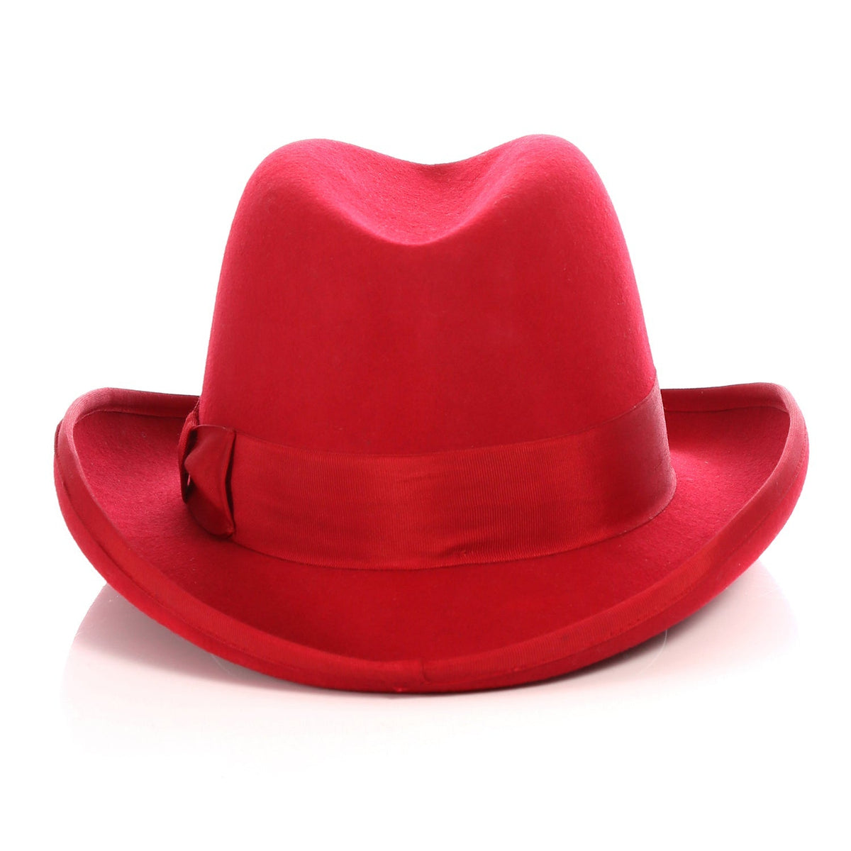 Ferrecci Red Wool Felt Godfather Fedora Hat