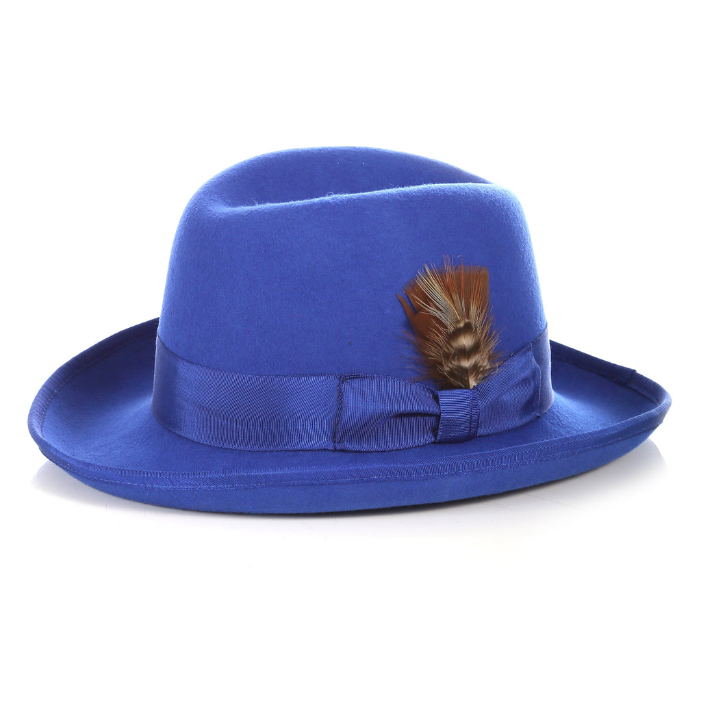 Premium Royal Blue Godfather Hat - FHYINC best men's suits, tuxedos, formal men's wear wholesale