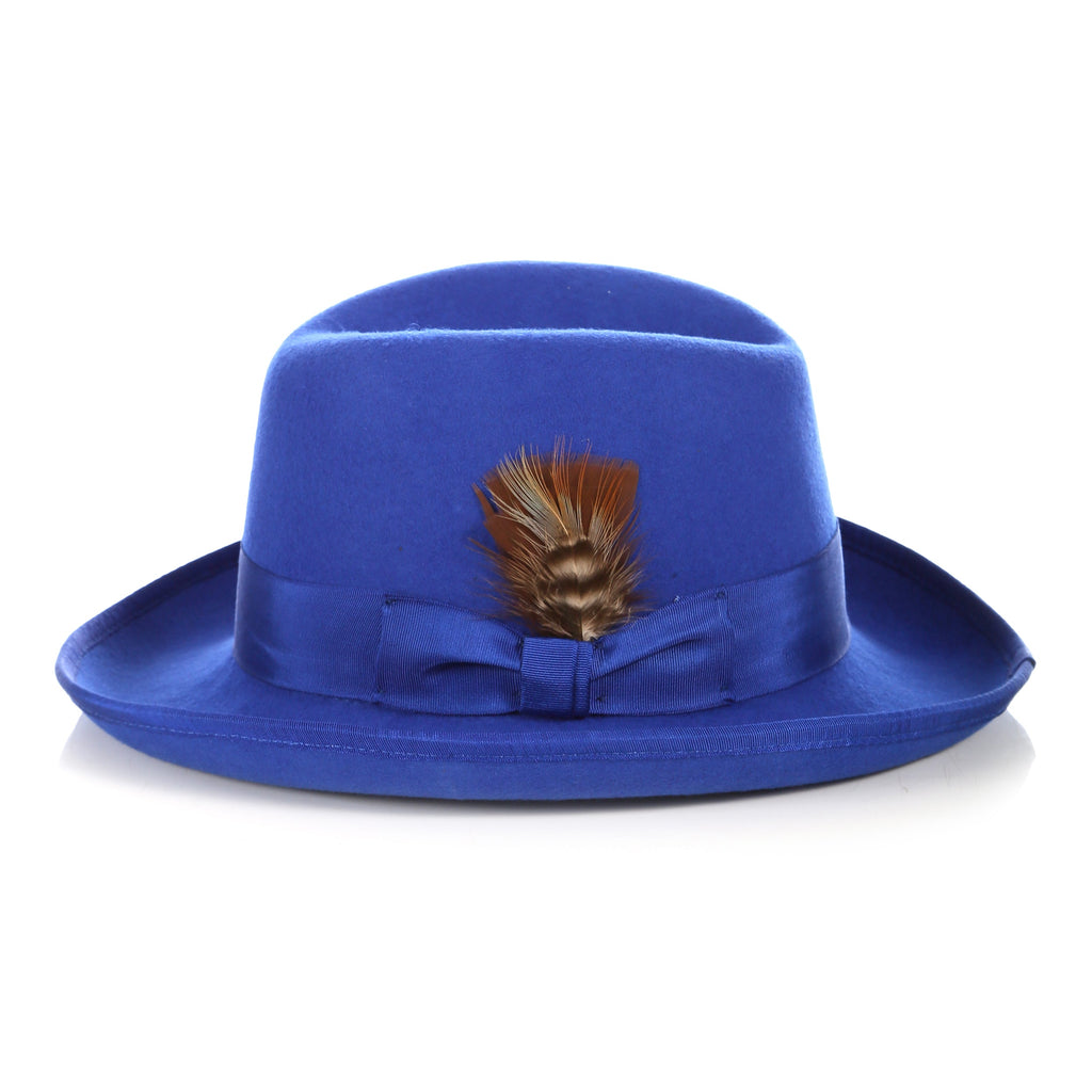 Premium Royal Blue Godfather Hat - FHYINC best men's suits, tuxedos, formal men's wear wholesale